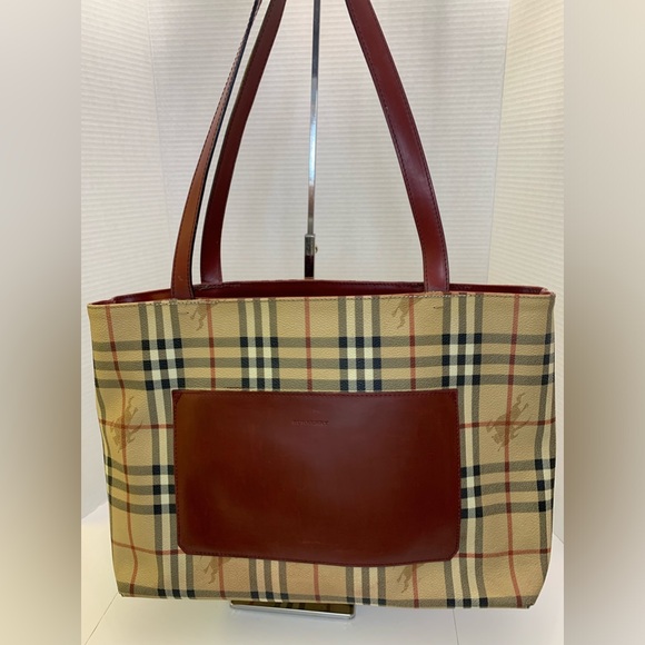 Burberry Tote Tartan Red ~Large - Picture 1 of 12